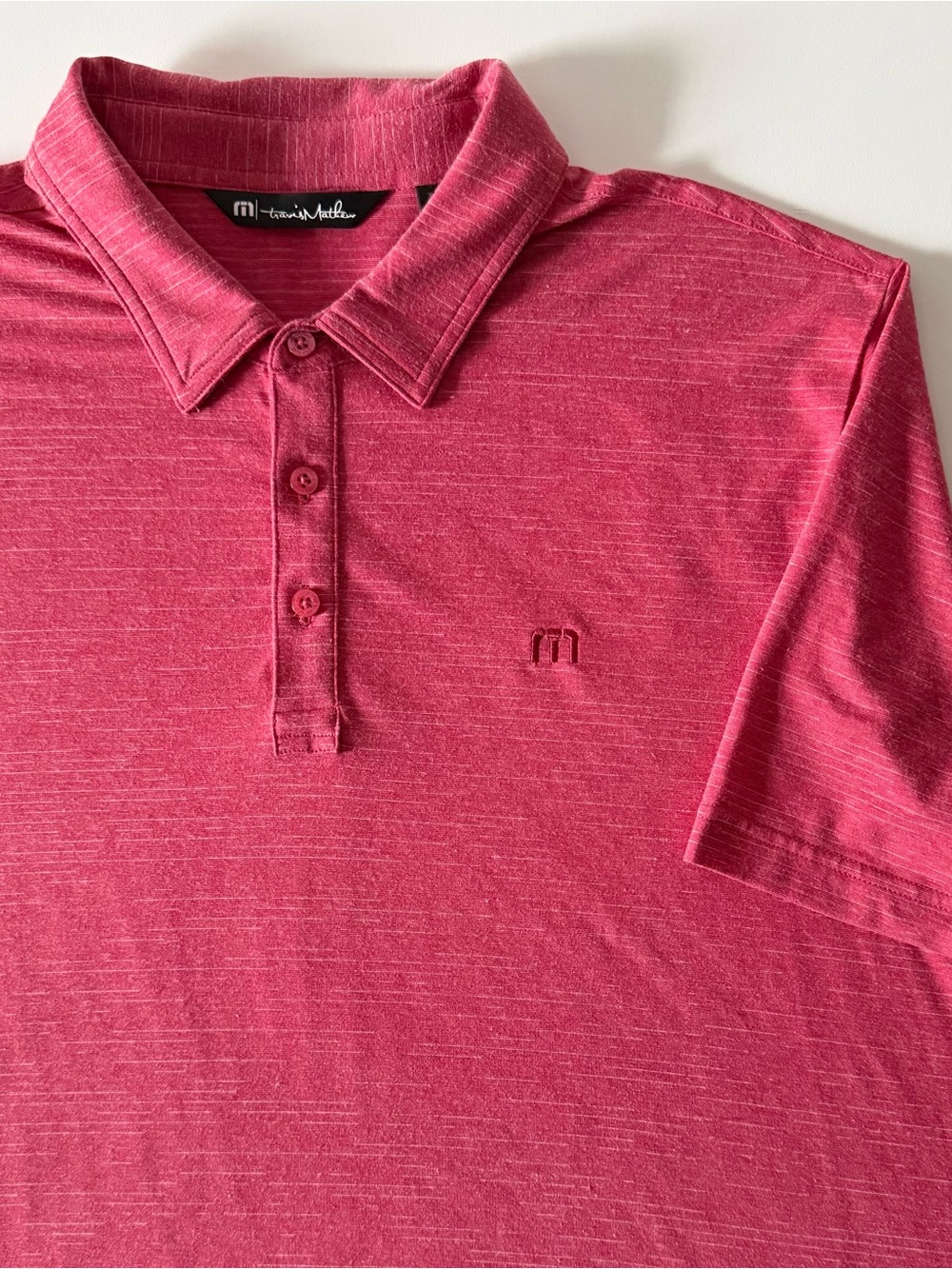 Travis Mathew Golf Polo Men's XL Heathered Red Performance Stretch